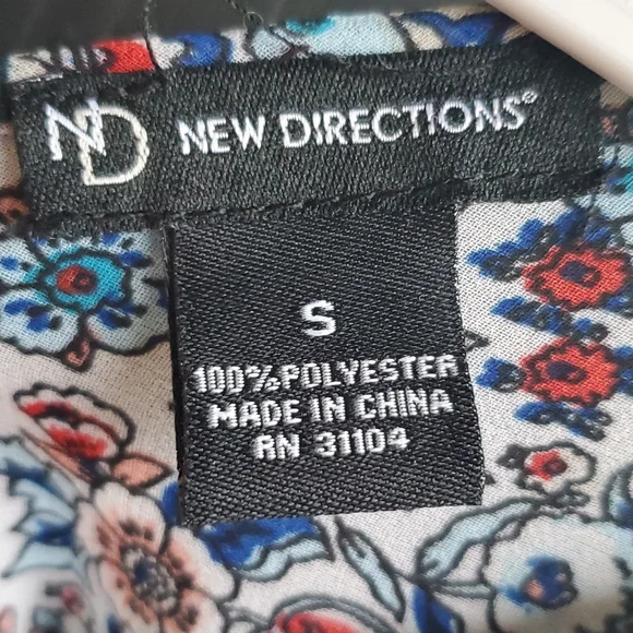 New Directions Boho Cold Shoulder Ditsy Floral Slipon Dress S Very Sheer… - Picture 4 of 17